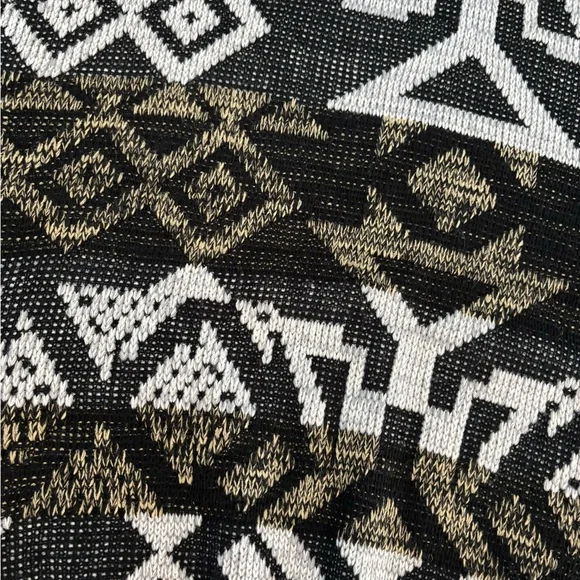 Vtg Expressions Knit Sweater Mens XL Black Gray Brown Abstract Grandpa Eclectic - Picture 7 of 8